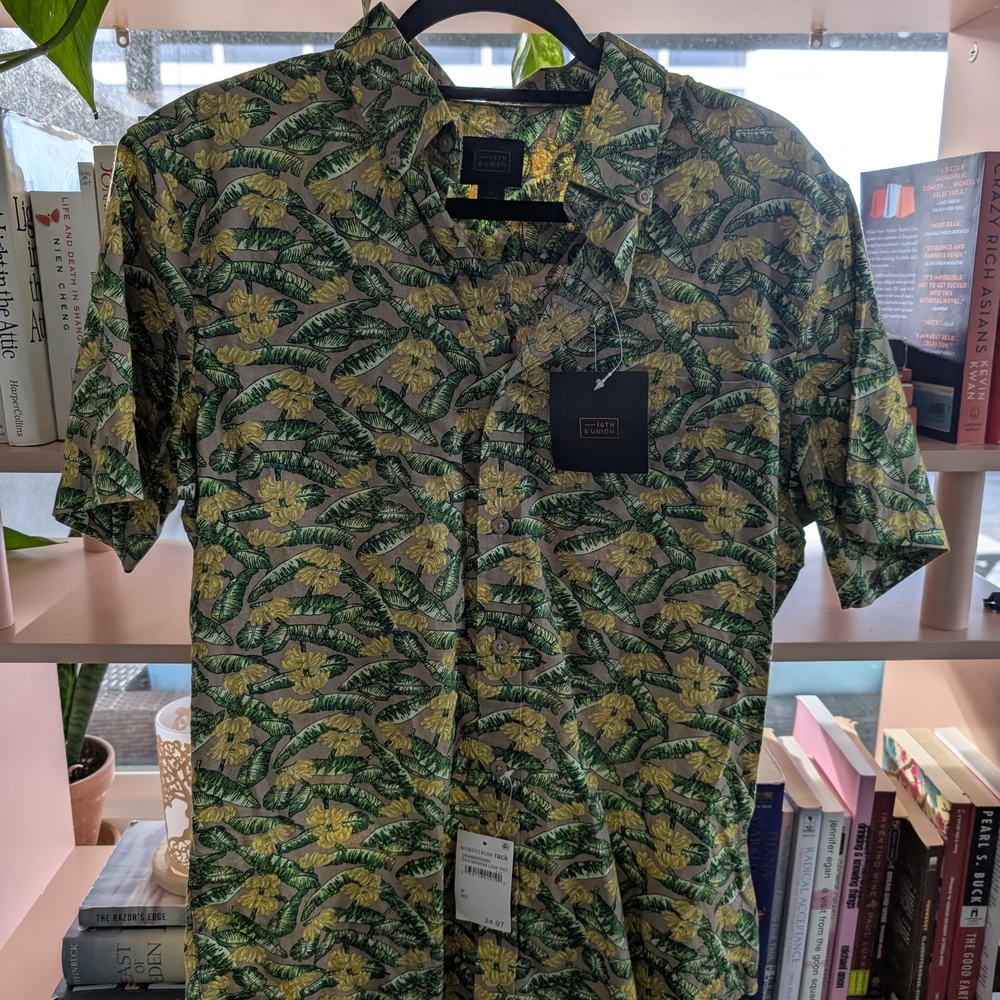 NWT Tropical Button Down Shirt by 14th & Union (Nordstrom Brand)